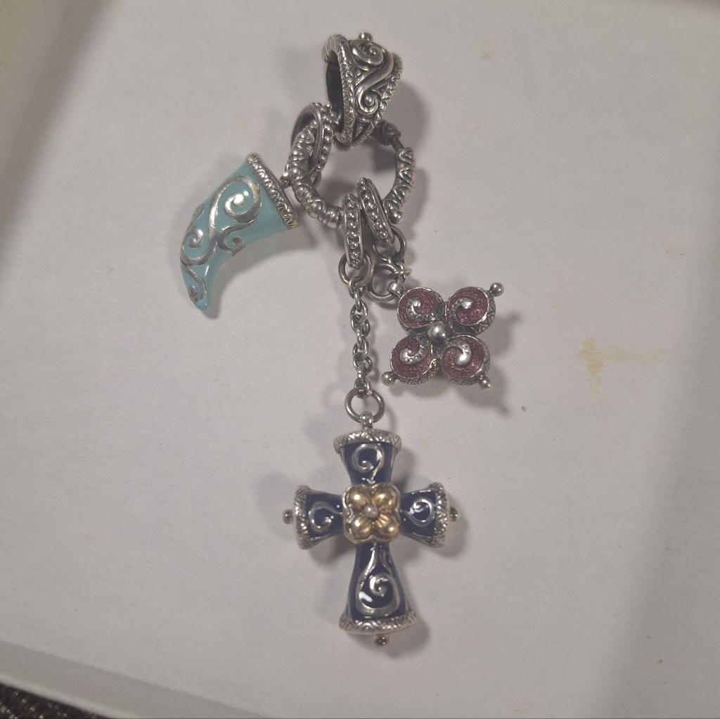 Barbara Bixby Silver And Blue Charm Pendant Enhancer